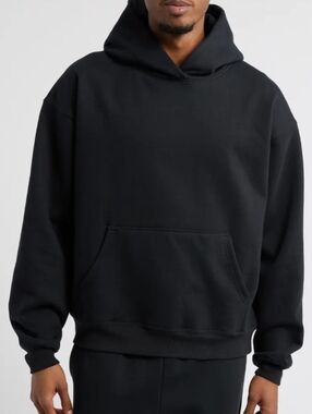 Elwood Core Heavyweight Organic Cotton Hoodie Size XL Oversized/Baggy in Black